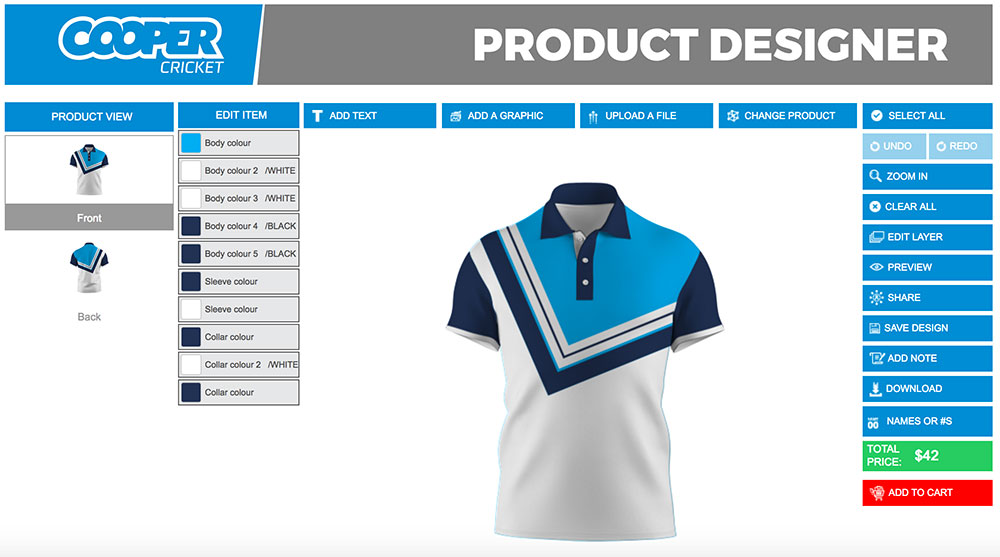 Polo shirt designer product customization software