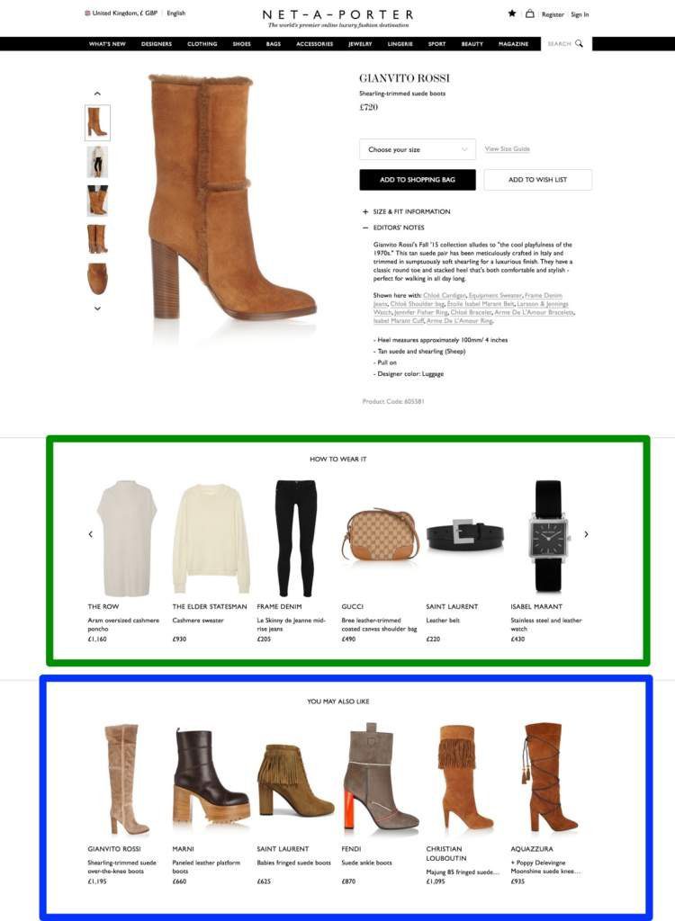 E-commerce personalization Marketing Upsell Cross-Sell Example