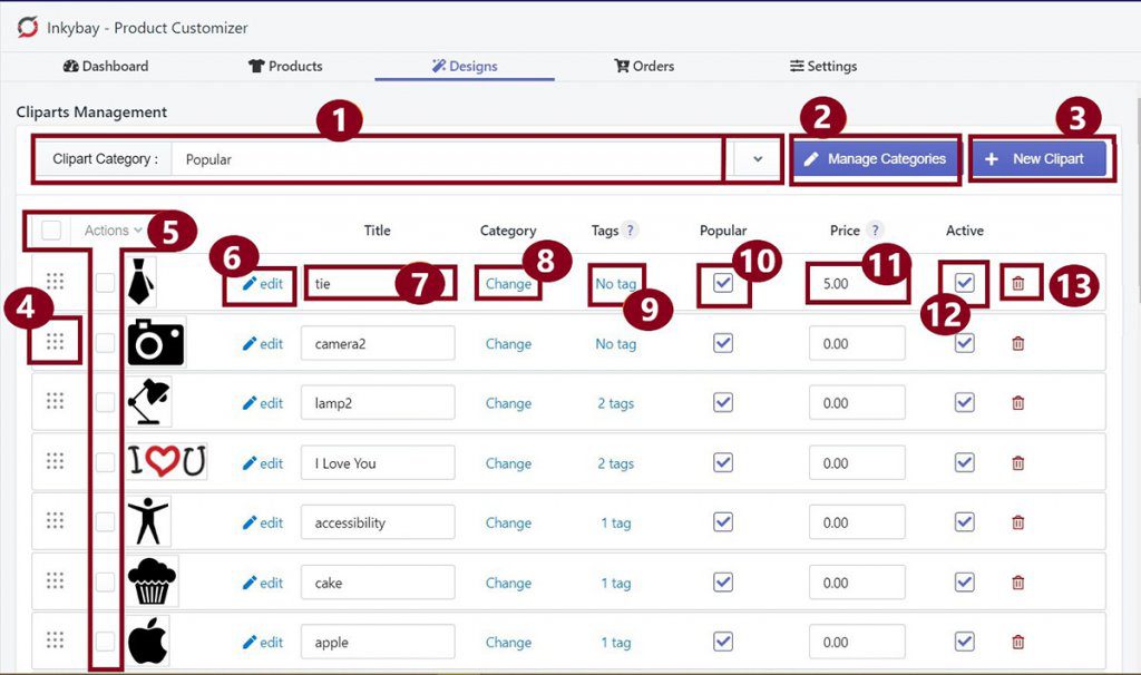 Manage Custom Graphics