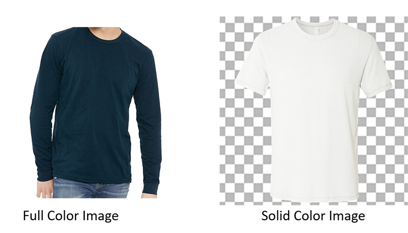 Full color image vs solid color image
