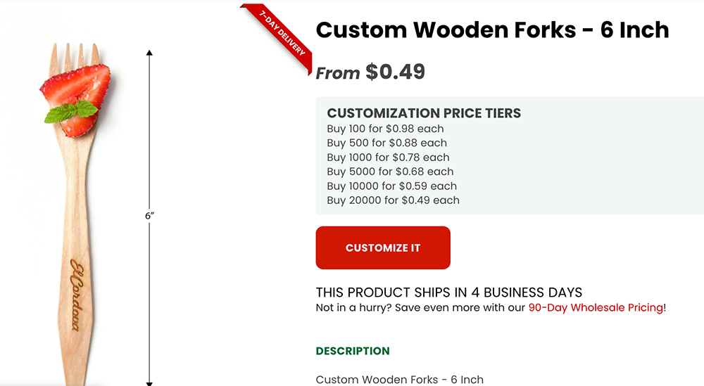 Custom Wooden Forks