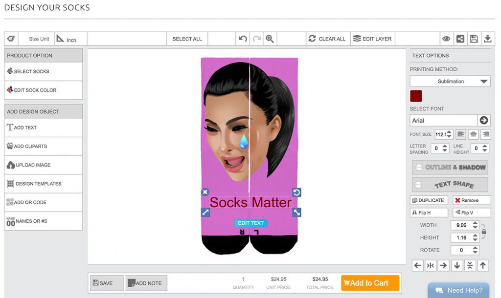 Design your socks personalization tool