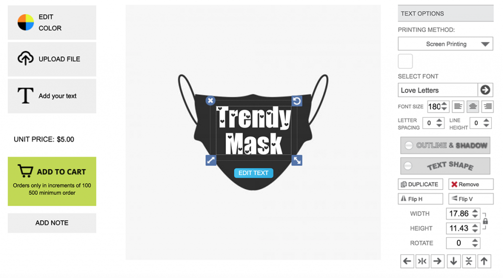 Inkybay Face Mask Customization solution for Shopify
