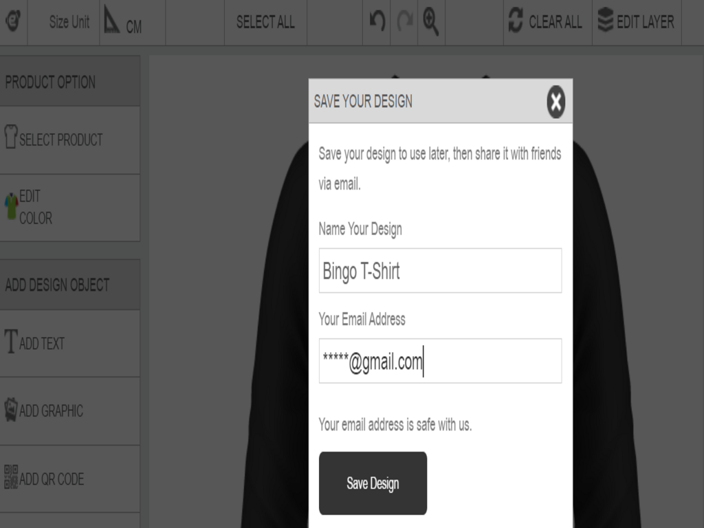 File saving process of designed file in InkBay